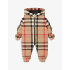 BURBERRY RIVER CHECK-PRINT WOVEN SUIT 1-9 MONTHS