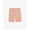 TED BAKER TED BAKER MENS MID-PINK ASHFRD REGULAR-FIT STRETCH COTTON-BLEND CHINO SHORTS,57008838