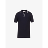 Orlebar Brown Horton Tipped-collar Merino-wool Polo Shirt In Navy