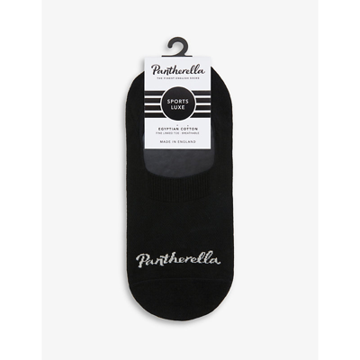 Pantherella Logo Cotton-blend Invisible Socks In Black