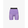Ambush Monogram-print Branded-waistband Stretch-woven Cycling Shorts In Chive Blossom La