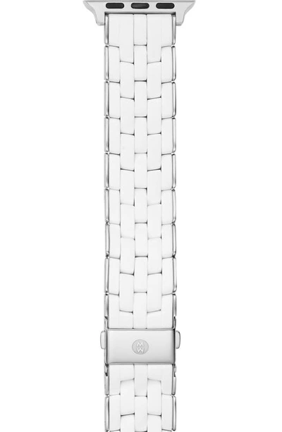Michele Silicone 20mm Apple Watch® Bracelet Watchband In White/silver