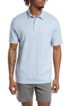 Faherty Cloud Cotton Blend Polo In Light Blue Heather