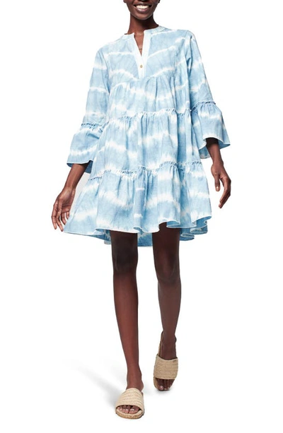 FAHERTY VIDA TIE DYE COTTON TRAPEZE DRESS 