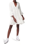 Faherty Kasey Dream Gauze Tiered Organic Cotton Minidress In White