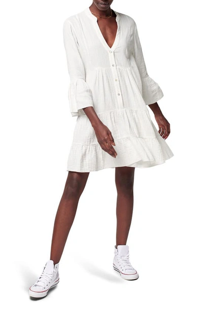 Faherty Kasey Organic Cotton Tiered Dress In White