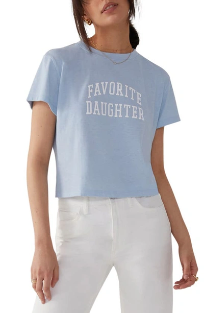 Favorite Daughter Collegiate Crop Graphic Tee In Baby Blue