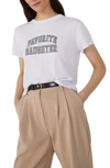 Favorite Daughter Collegiate Crop Graphic Tee In White