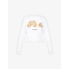 Palm Angels Bear Patch Crewneck Sweatshirt In White