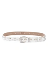 Khaite Benny Stud Patent Leather Belt In White