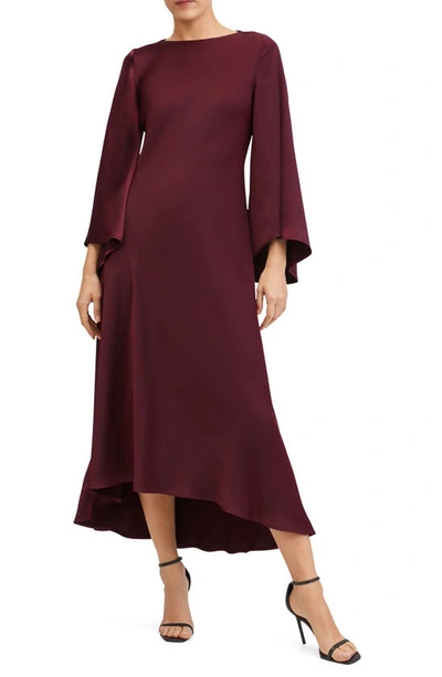 slim fit dress slacks Embellished Satin Dress With Ruffled Sleeves Everglade / FR 38 main image 1