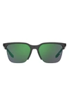 Under Armour 55mm Square Sunglasses In Crystal Grey Green Multi Polar