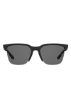 Under Armour 55mm Square Sunglasses In Matte Black Grey