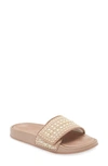 Jimmy Choo Fitz Embellished Pool Slide In Ballet Pink