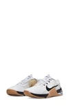 Nike Metcon 7 Training Shoes In White/gum Medium Brown/particle Grey/black
