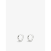 Astrid & Miyu Wave 18ct White-gold Plated Recycled 925 Sterling-silver And Cubic Zirconia Huggie Hoop Earrings
