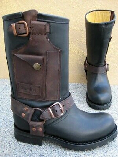 Pre-owned Mezcalero Biker Boots Stiefel Engineer Neu Leder Handmade Gr. 38 Bis 46