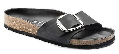 Pre-owned Birkenstock Madrid Big Bubkle Sandalen Aus Schwarzem Leder 1006523 (35-41)