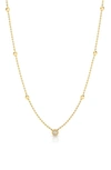 Roberto Coin 18k Beaded Chain Necklace With Diamond Bezel In Yellow Gold