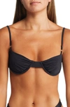 House Of Cb Monaco Underwired Stretch-woven Bikini Top In Black