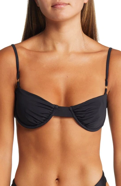 House Of Cb Monaco Underwired Stretch-woven Bikini Top In Black