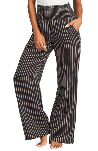 Billabong New Waves 2 Wide Leg Pants In Off Black