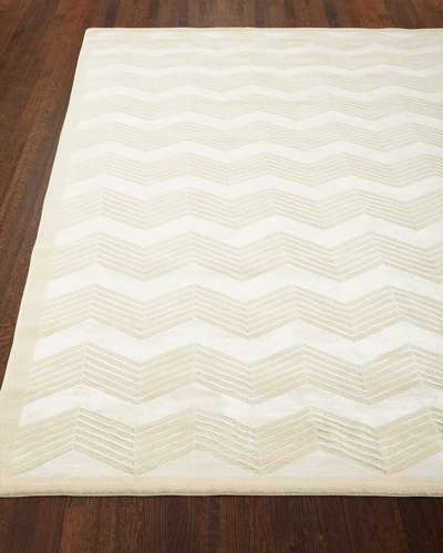 Ralph Lauren Monroe Chevron Rug, 6 X 9' In Champagne