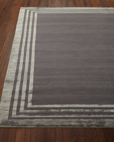 Ralph Lauren Ellington Border Rug, 4' X 6' In Platnium