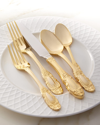 WALLACE SILVERSMITHS 65-PIECE GOLD-PLATED GRAND DUCHESS FLATWARE SERVICE