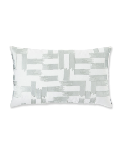 Lili Alessandra Capri Linen Decorative Pillow, 18 X 30 In White/aquamarine