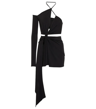 Monot Asymmetric Cutout Mini Dress In Black | ModeSens