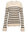 Khaite Tilda Striped Cashmere Sweater In Powder/ Black