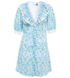 Rixo London Anya Printed Cotton Minidress In Blue Tropical Floral