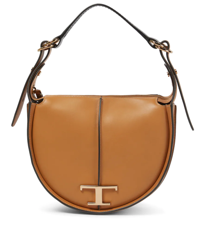 Tod's Timeless Hobo Bag In Leather - Small In S410 Kenia Sc B999 Nero