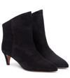 Isabel Marant Deyan Suede Ankle Boots In Faded Black