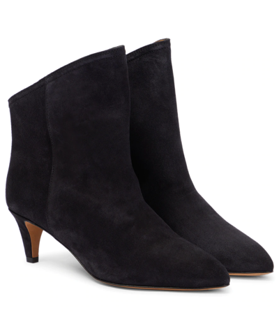 Isabel Marant Dripi Suede Ankle Boots In Black