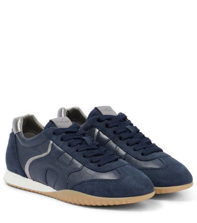 Hogan Olympia-z Suede And Leather Trainers In Galassia Sc+grigio M