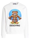 Moschino Bear Robot Cotton Sweatshirt In White