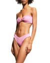 Weworewhat U Ring Bandeau Bikini Top In Bubblegum Pink