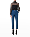 Akris Punto Feryn Denim Tapered-leg Pants In Denim