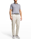 Brunello Cucinelli Men's Jersey Polo Shirt In C8190 Medium Grey