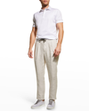 Brunello Cucinelli Men's Jersey Polo Shirt In C6159 White