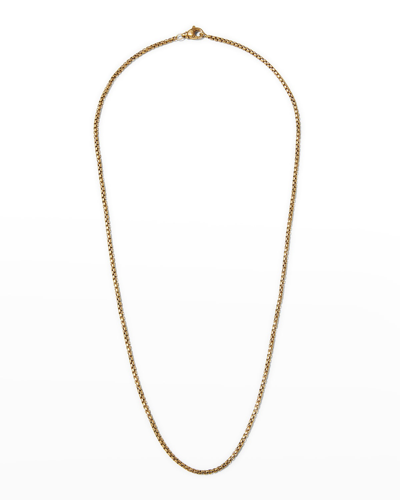 David Yurman Men's Box Chain Necklace In Brushed 18k Gold, 2.7mm