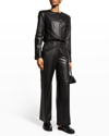 Loulou Studio Bor Leather Jacket In Black In Black