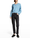 LOULOU STUDIO WULAR STRAIGHT-LEG ANKLE DENIM PANTS
