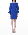 CAROLINA HERRERA RUFFLE-CUFF SHIFT DRESS