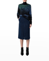 AKRIS PUNTO BUTTERFLY WING INTARSIA WOOL SWEATER