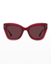 Isabel Marant Burgundy Cat-eye Sunglasses In 0lhf-u1