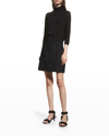 Lafayette 148 Petite Finespun Voile Open-front Cropped Cardigan In Black