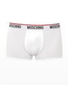 MOSCHINO MEN'S LOGO WAISTBAND SINGLE BOXER BRIEF